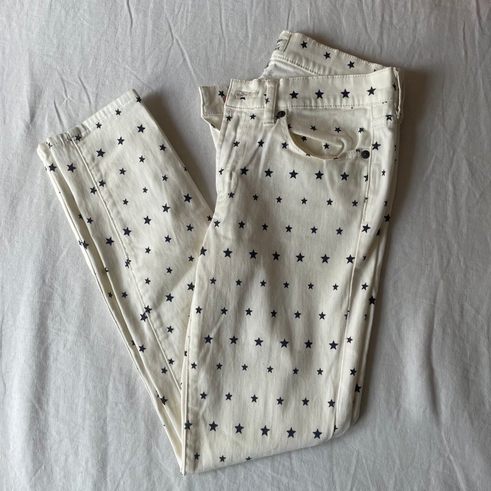 J. Crew Trademark Toothpick blue star jeans